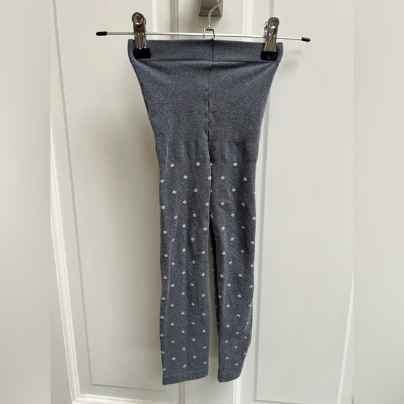 NWOT Dark Gray and White Polka Dot Open Foot Tights - Picture 1 of 4